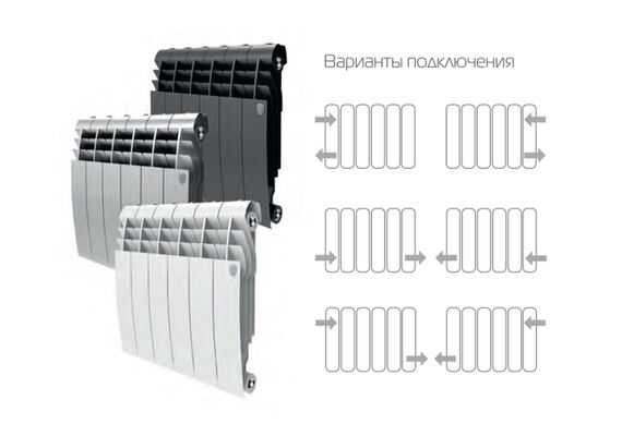 Биметаллический радиатор Royal Biliner 500 Silver Satin 12 секций, изображение 3