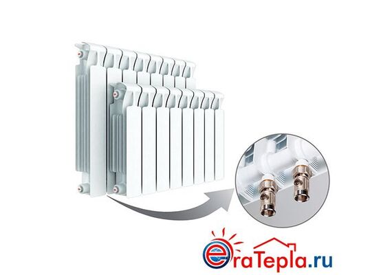 Биметаллический радиатор Rifar Monolit Ventil 500 5 секций, изображение 2