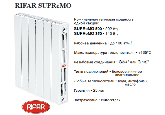 Rifar SUPReMO 500/ 10 секций, изображение 2